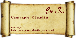 Csernyus Klaudia névjegykártya